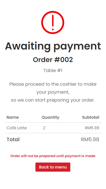 Order submitted